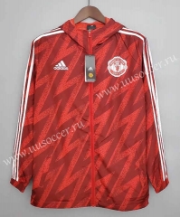 2021-2022 Manchester United Red Wind Coat With Hat-WD