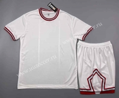 21-22 Pink Away  White Blank Soccer Uniform-QY