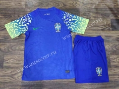 2022-23 Brazil Away Blue Soccer Uniform-709