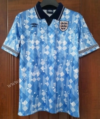 1990 Retro Version England 2nd Away Blue Thailand Soccer Jersey AAA-7T