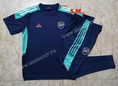 2021-2022 Arsenal Royal Blue Shorts Sleeve Thailand Soccer Tracksuit Uniform-815