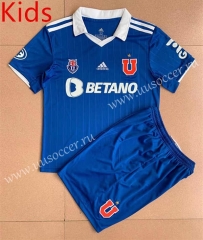 2022-23 Universidad de Chile  Home Blue kids  Soccer Uniform-AY
