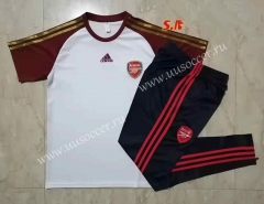 2021-2022 Arsenal White Shorts Sleeve Thailand Soccer Tracksuit Uniform-815