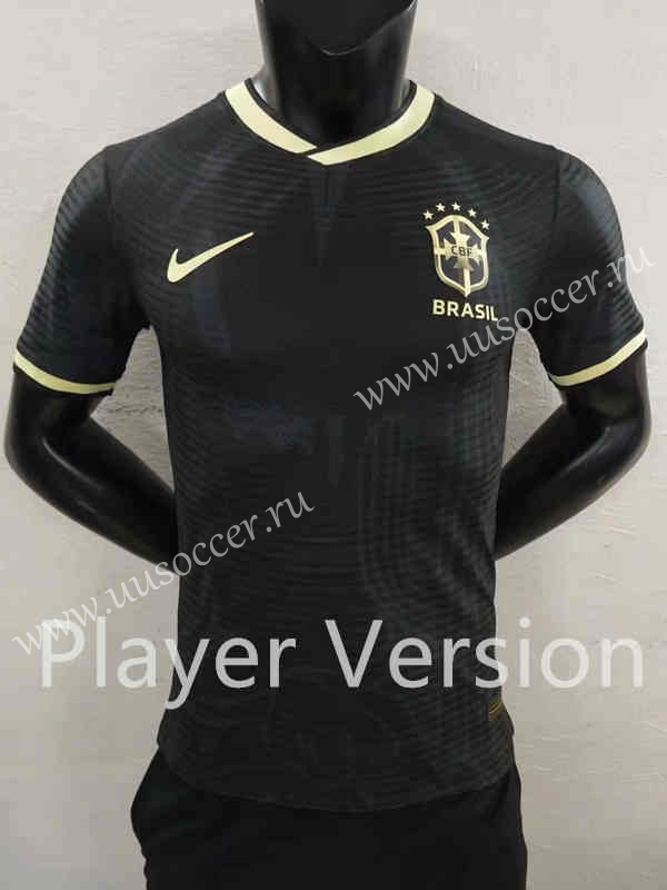 Player Version 22-23 Brazil Black Thailand Soccer Jersey AAA-9926,Brazil