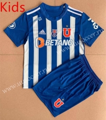 2022-23 Universidad de Chile  Home Blue kids Soccer Uniform-AY(Pre-match clothing)