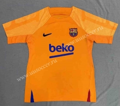2022-23 Barcelona Yellow Thailand Soccer Training Jersey-817