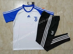 2021-2022 Juventus White&Blue Thailand Soccer Short Tracksuit Uniform-815