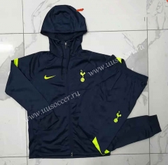 2021-2022 Tottenham Hotspur Royal Blue Thailand Soccer Jacket Uniform With Hat- 815