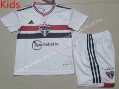 2022-23 São Paulo Home White Kids/Youth Soccer Uniform-507