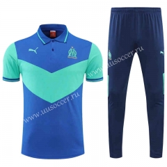 2021-22 Olympique de Marseille Green&Blue Thailand Polo Uniform-CS