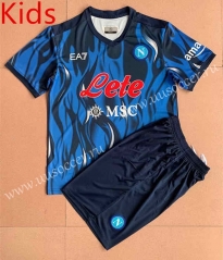 2022-23 Napoli 3rd Away Black& Blue kids Soccer Uniform-AY