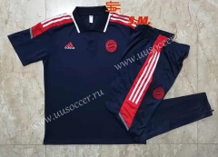 2021-22 Bayern München Blue&Red Thailand Polo Uniform-815