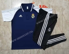 2021-2022 Real Madrid Royal Blue Thailand Polo Uniform-815