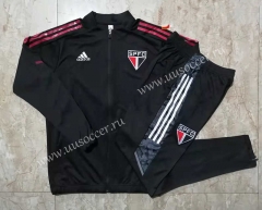 2021-22  Sao Paulo Black Thailand Soccer Jacket Uniform -815