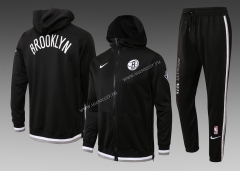 21-22 Brooklyn Nets Black  Soccer Jacket Uniform With Hat-815