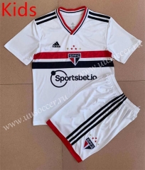 2022-23 São Paulo Home White Kids/Youth Soccer Uniform-AY