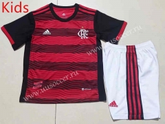 2022-23 Flamengo Home Red&Black Kid/Youth  Soccer Uniform-507