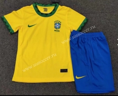 2021-22 Brazil Home Yellow kids Soccer Uniform