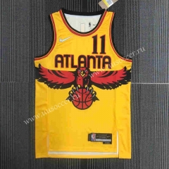 2022 CIty Version  NBA  Atlanta Hawks  Yellow  #11 Jersey-311
