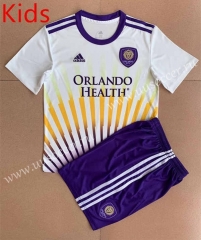 2022-23  Orlando City  Away White kids Soccer Uniform-AY