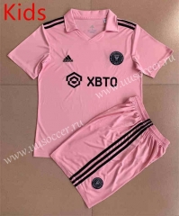 2022-23  Inter Miami CF Home Pink kids Soccer Uniform-AY