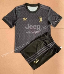 Concept version 2022-23  Juventus Black Soccer Uniform-AY