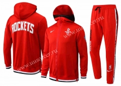 2021-2022 NBA Houston Rockets Red With Hat Jacket Uniform-815
