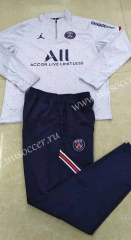 2022-23   Paris SG Gray Thailand Soccer Tracksuit Uniform-411
