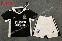 2022-23 CD Colo-Colo Away Black kids Soccer Uniform-GB