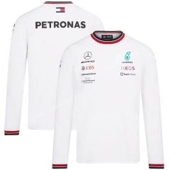 Formula one Mercedes White  Racing Suit long sleeves