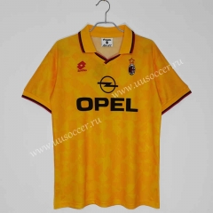 Retro Version 95-96  AC Milan Away Yellow Thailand Soccer Jersey AAA-c1046