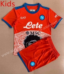 2022-23 Commemorative Edition Napoli Orange kids Soccer Uniform-AY