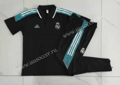 2021-2022 Real Madrid Black Thailand Polo Uniform-815