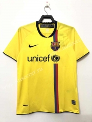 08-09 Retro Version Barcelona Away Yellow Thailand Soccer Jersey AAA-811