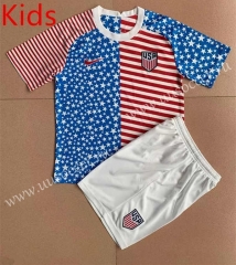 2022-23 Concept version  USA  Red & Blue Kids/Youth Soccer Uniform-AY