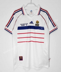 Final Edition 1998 Retro Version France Away White Thailand Soccer Jersey AAA-c1046