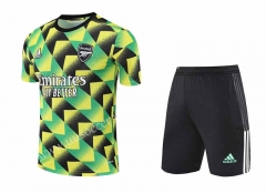 2022-23 Arsenal Yellow& Green Thailand Soccer Training Uniform-418