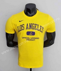 2022-23 NBA Lakers Yellow Cotton T-shirt-CS