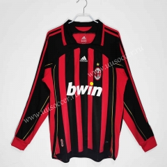 06-07 Retro Version AC Milan Home Red & Black LS Thailand Soccer Jersey AAA-C1046