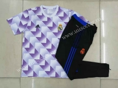 2022-23  Real Madrid Gray&Purple Thailand Short-sleeved Tracksuit Uniform-815