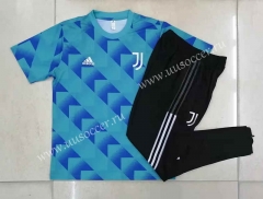 2022-23 Juventus lake Blue Thailand Soccer Short Tracksuit Uniform-815