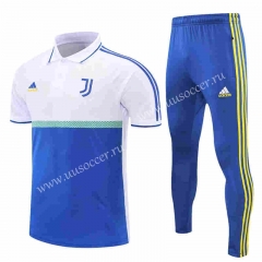 2022-23 Juventus White Blue Thailand Polo Uniform-4627