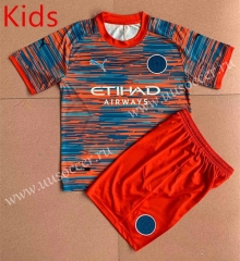Concept version 202-23 Manited United Orange&Blue  Youth/Kids Soccer Uniform-AY