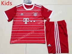 2022-23 Bayern München Home Red Kids/Youth Soccer Uniform-507