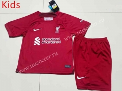 2022-23 Liverpool Home Red Kids/Youth Thailand Soccer Uniform-507