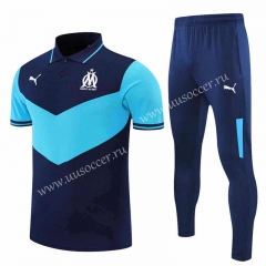 2022-23 Olympique de Marseille Royal Blue Thailand Polo Uniform-4627