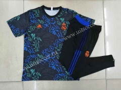 2022-23  Real Madrid Dark Blue Thailand Short-sleeved Tracksuit Uniform-815