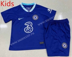 2022-23 Chelsea Home Blue Kid/Youth Soccer Uniform-4952