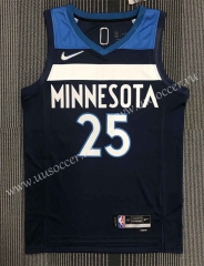 75th anniversary NBA Minnesota Timberwolves Dark Blue #25 Jersey-311