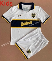 96-97 Retro versionBOCA Juniors Away Black&White kids  Soccer Uniform-AY